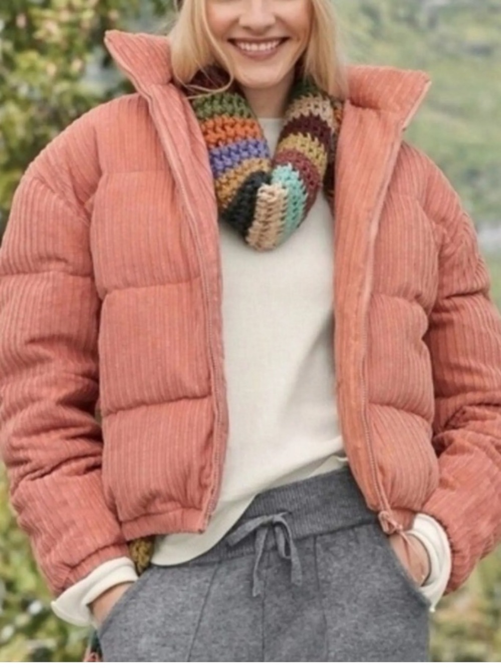 Sundance Duck Down Corduroy Puffer Jacket